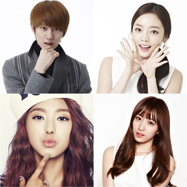 Clockwise from top left: Super Junior's Heechul, KARA's Gu Ha-ra, EXID's Hani and Sistar's Bora. (SM Entertainment/DSP Media/Starship Entertainment/Yedang Entertainment)