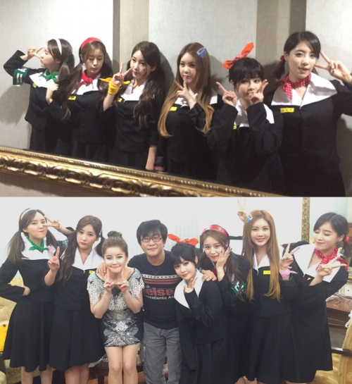 [가수 전영록의 '데뷔 40주년 기념 콘서트' 무대에 선 걸그룹 티아라. 사진제공 = 엠비케이 엔터]