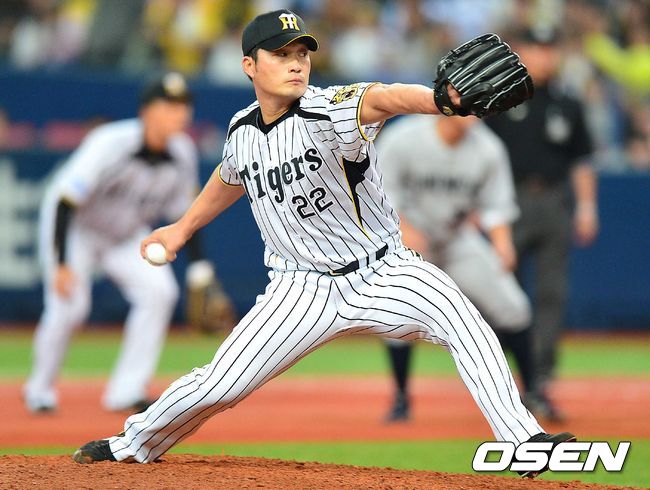 1이닝3탈삼진 오승환(33, 한신) [사진=OSEN]