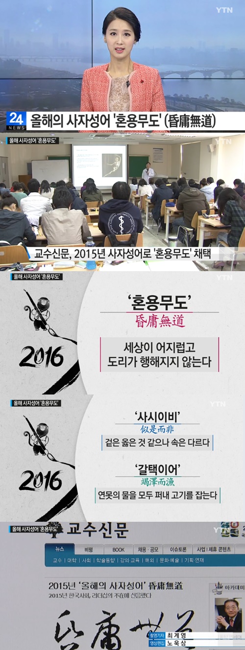 올해의 사자성어 혼용무도 올해의 사자성어 혼용무도