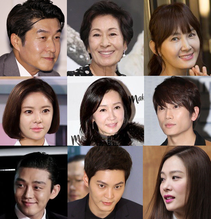 [좌측부터 KBS 김상중, 김혜자, 채시라 MBC 황정음, 전인화, 지성 SBS 유아인, 주원, 김현주. 사진=송재원 기자]