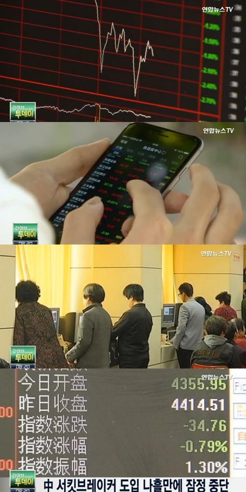 '서킷브레이커 잠정 중단' / 연합뉴스TV 캡처
