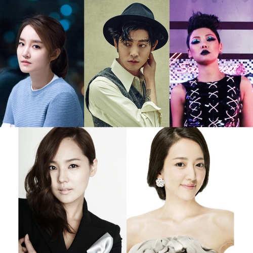 [26일부로 한솥밥을 먹게 된 가수 윤하, 정준영, 치타, 배우 유진, 이세은. 사진제공 = C9 엔터]