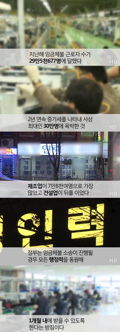 '지난해 임금체불 사상 최대' / 연합뉴스TV 캡처