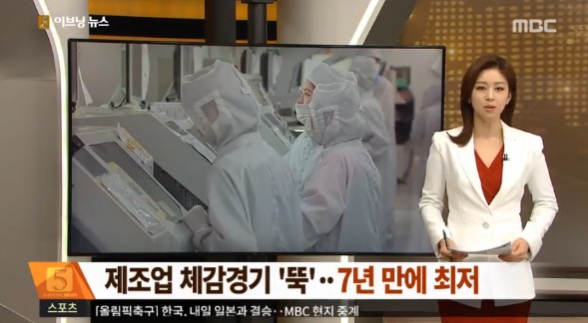 [7년 만에 최저. 사진=MBC 뉴스화면 캡처]