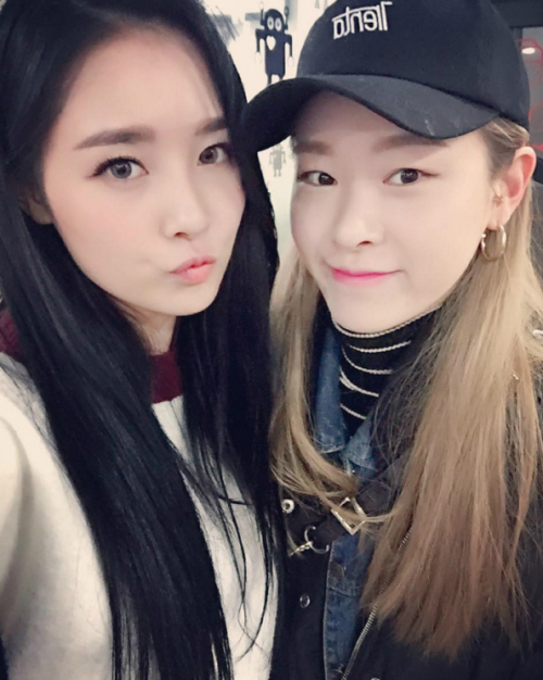 [달샤벳 우희와 '프로듀스 101'의 황수연. 사진제공=해피페이스엔터테인먼트]