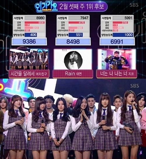 [인기가요 여자친구. 사진출처 = 인기가요 여자친구 방송캡처]