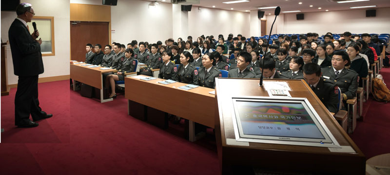 경북전문대학교가  교양과목인  호국 인증제 프로그램이 재학생들의 높은 안보 의식속에 진행됐다.(사진제공=경북 전문대)