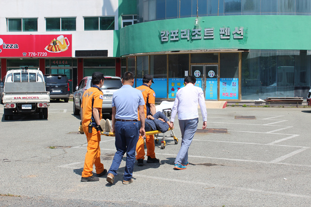 감포 바다 지진, 해일 대비훈련 모습.(사진제공=경주시)