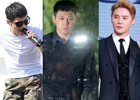 JYJ members Kim Jae-joong (from left, OSEN), Park Yoo-chun (Yonhap) and Kim Jun-su (Herald Business)
