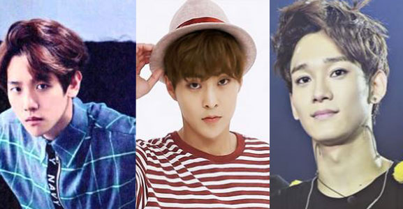 left: Baekhyun (YouTube), middle: Xiumin (Ssoe's flickr), right: Chen (YouTube)