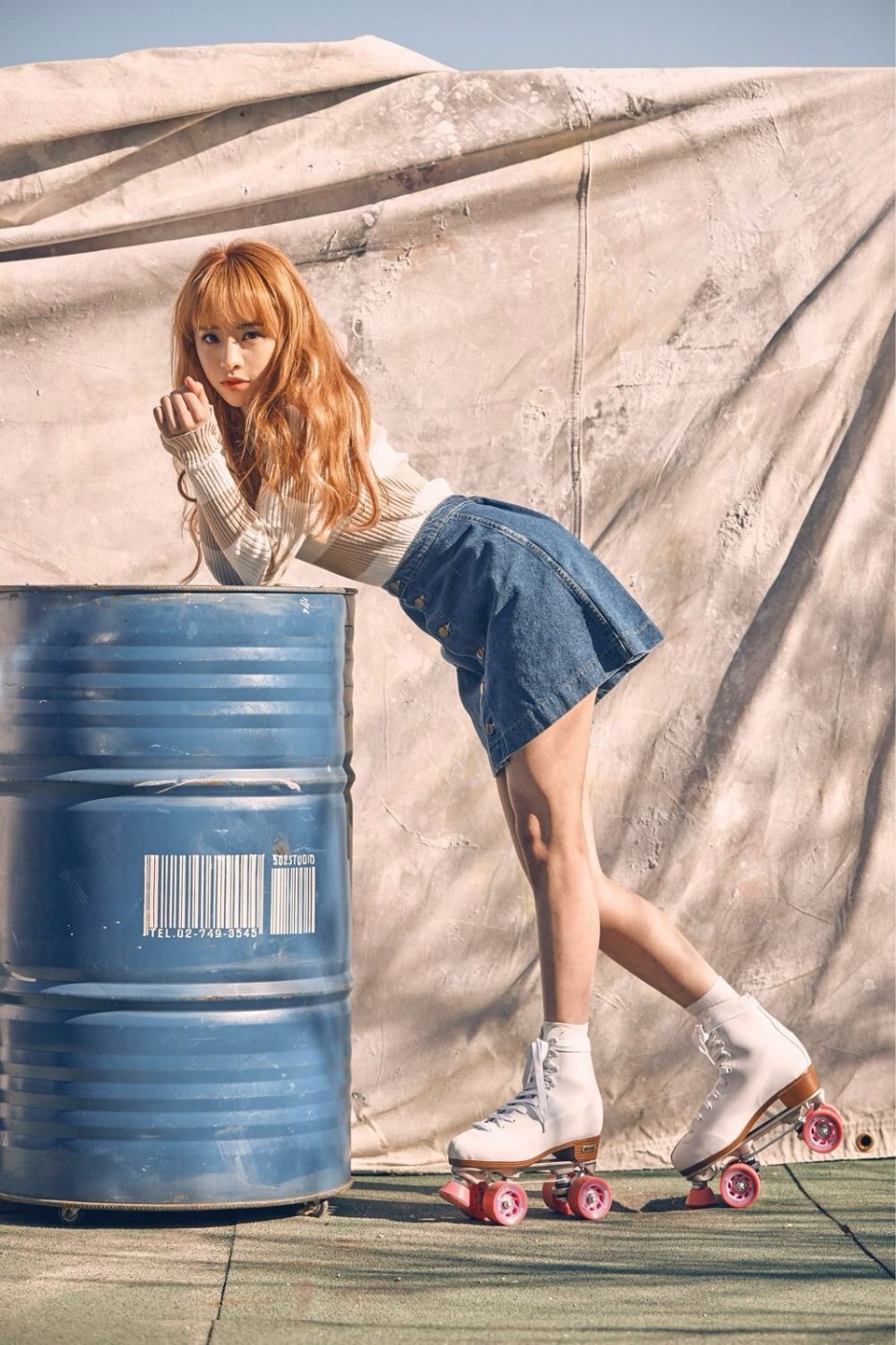 A promotional photo of girl group Oh My Girl’s JinE, who announced Aug. 25 that she would halt all onstage activities after being diagnosed with anorexia (WM Entertainment)