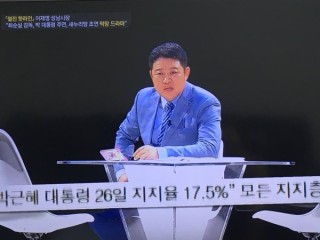 JTBC '썰전'에서 박근혜 대통령 지지율에 대해 이재명 성남시장의 의견을 구했다. 이 시장은 박근혜 대통령의 하야 혹은 탄핵을 주장했다. (사진='썰전' 방송 캡쳐)