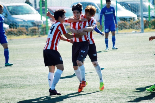 고려대 이상민(가운데)이 선제골을 뽑아냈다. [사진=정종훈]