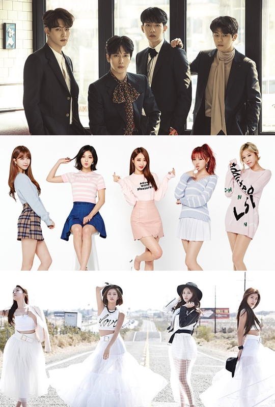씨엔블루(FNC엔터테인먼트)·나인뮤지스(스타제국)·걸스데이(드림티엔터테인먼트)