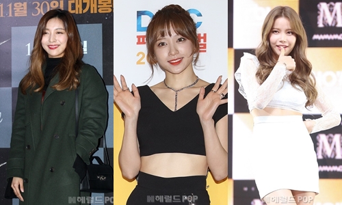 루나, 하니, 솔라(왼쪽부터)