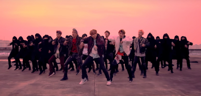 A scene from BTS’ music video for “Not Today” (YouTube)