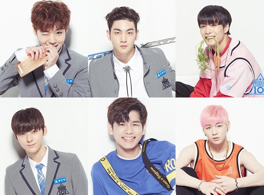 박지훈, 강동호, 김종현, 강다니엘, 옹성우, 황민현(왼쪽 위부터 시계방향)