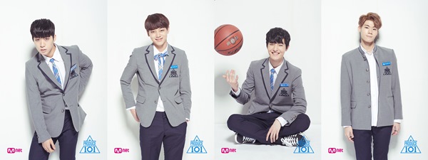 변현민, 김태우, 김찬, 최재우(사진=엠넷 프로듀스 101 시즌2)