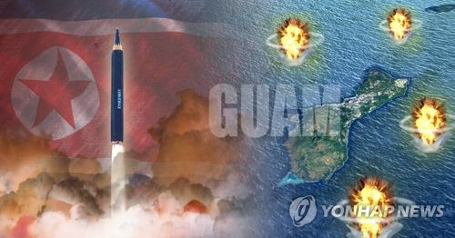 북한 괌 포위 사격 검토=연합뉴스
