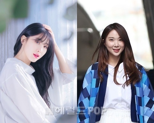 문현아(왼쪽)와 이유애린/사진=데이나잇레코즈, 본사 DB