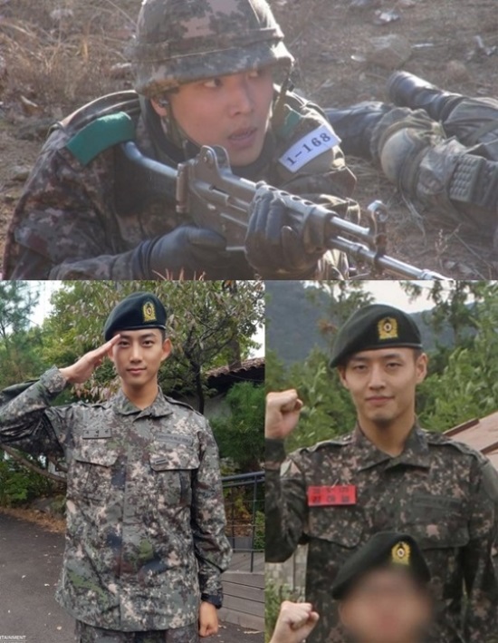 이준, 8사단 신병교육대/ 옥택연, JYP 제공/ 강하늘, 육군훈련소