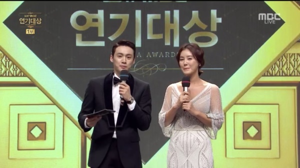 2017 MBC 연기대상 MC 오상진-김성령 (사진=MBC 캡처)