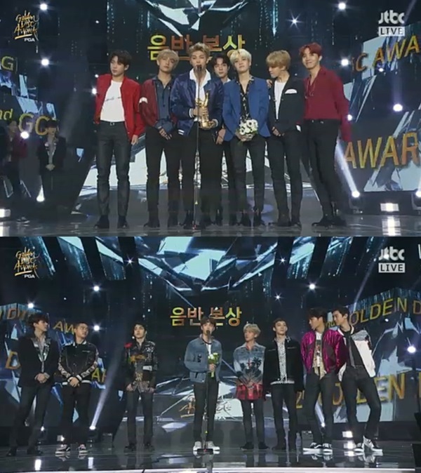방탄소년단, 엑소(사진=JTBC 방송화면)
