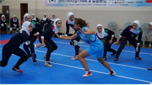 한국 여자 카바디 선수들의 합동훈련 장면. [사진=대한카바디협회]