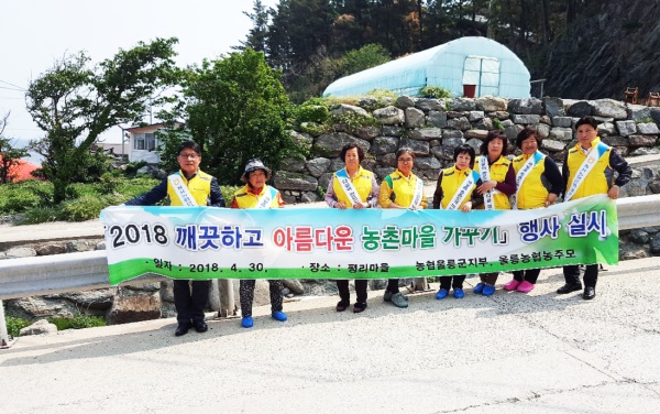 NH농협울릉군 지부와 울릉농협이  북면 현포2리 평리마을 회관에서 ‘깨끗하고 아름다운 농촌마을 가꾸기’ 범농협 전국동시 캠페인을 진행했다.