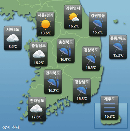 황사(사진=케이웨더 캡처)