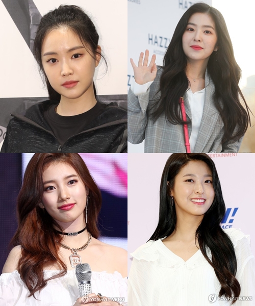 손나은, 아이린, 설현, 수지(왼쪽부터 시계방향으로, 사진=연합뉴스)