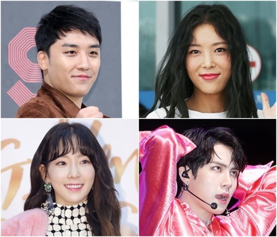 (왼쪽 위부터)승리, 유빈, 김동한, 태연/헤럴드팝DB