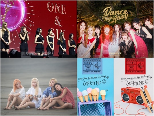 (왼쪽 위부터)에이핑크, 트와이스, 여자친구, 마마무/헤럴드팝DB, JYP, 쏘스뮤직, RBW 제공