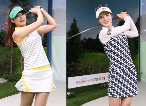 W지투어 상반기 챔피언십에 출전하는 우승 후보인  김가연(왼쪽), 박소현 선수. [사진=골프존]