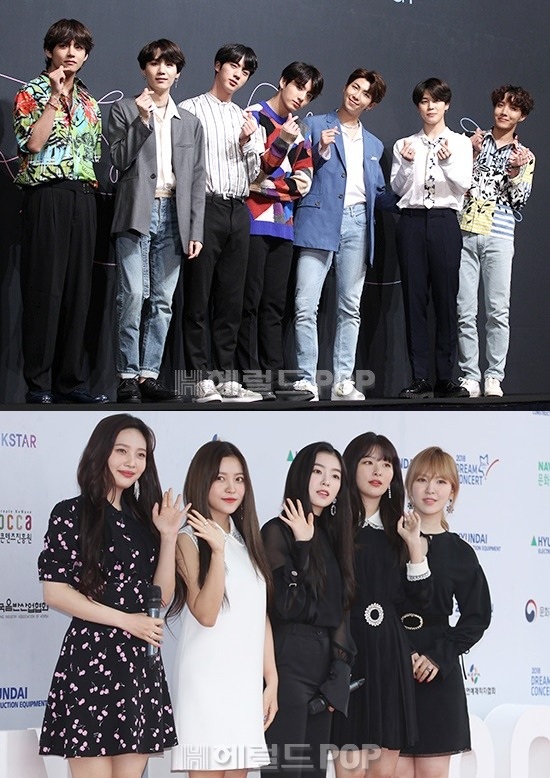 방탄소년단, 레드벨벳/사진=헤럴드POP DB