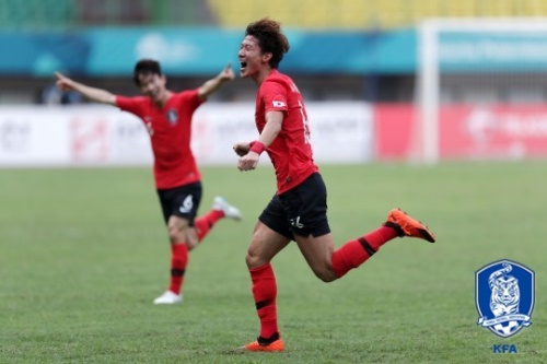 해트트릭을 기록하며 우즈벡 격파의 일등공신이 된 황의조. [사진=대한축구협회]