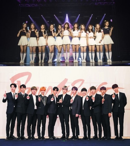 '프로듀스101' 시리즈로 탄생한 그룹 아이오아이(위) 워너원 (사진=YMC엔터테인먼트 제공)