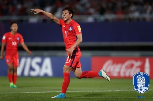 하승운은 지난해 U-20 월드컵에 출전했지만 기대 이하의 경기력으로 많은 비판을 받았다. [사진=대한축구협회]