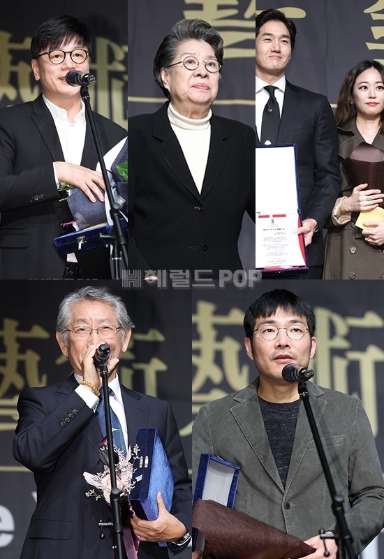 김용화 감독, 배우 엄앵란, 유지태, 김효진, 전무송, 신동석 감독/사진=민선유 기자