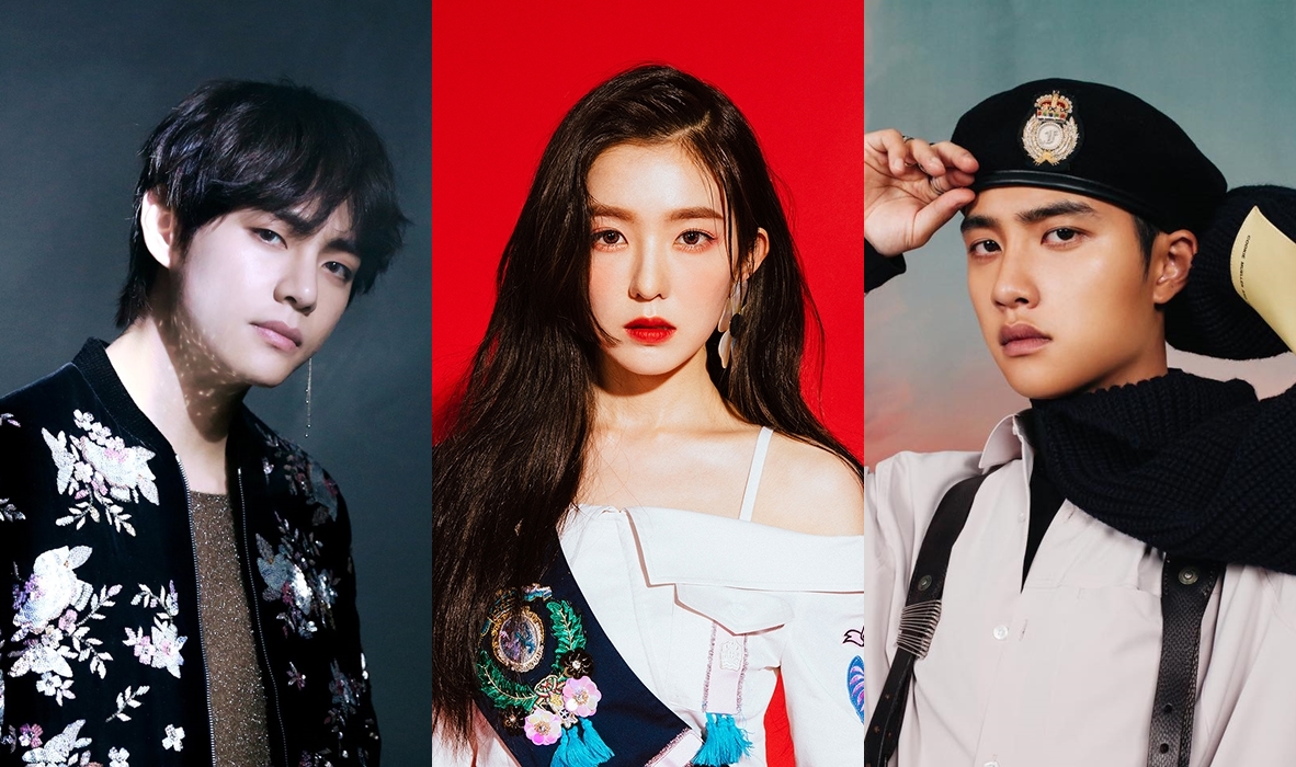V of BTS, Irene of Red Velvet, D.O. of EXO (Big Hit Entertainment, S.M. Entertainment)