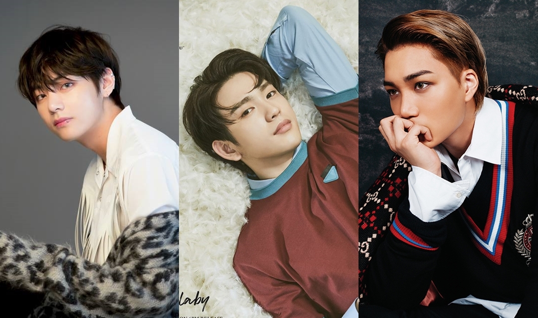 V of BTS, Jinyoung of GOT7, Kai of EXO (Big Hit Entertainment, JYP Entertainment, S.M. Entertainment)