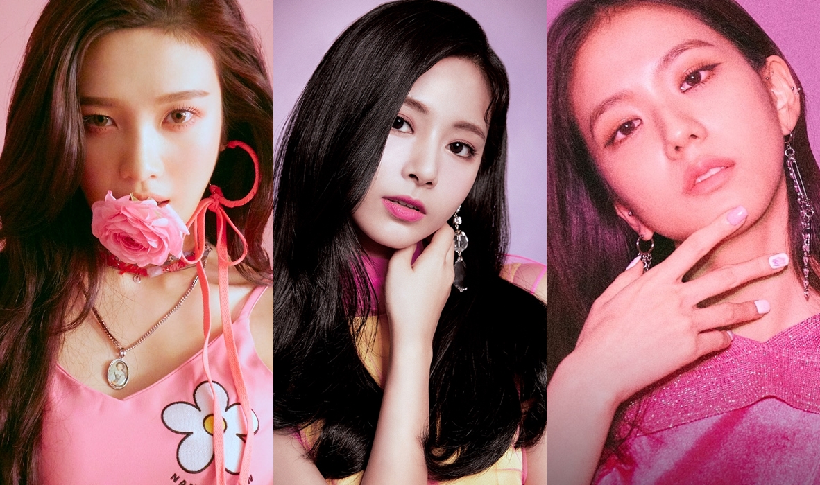 Joy of Red Velvet, Tzuyu of Twice, Jisoo of Black Pink (S.M. Entertainment, JYP Entertainment, YG Entertainment)