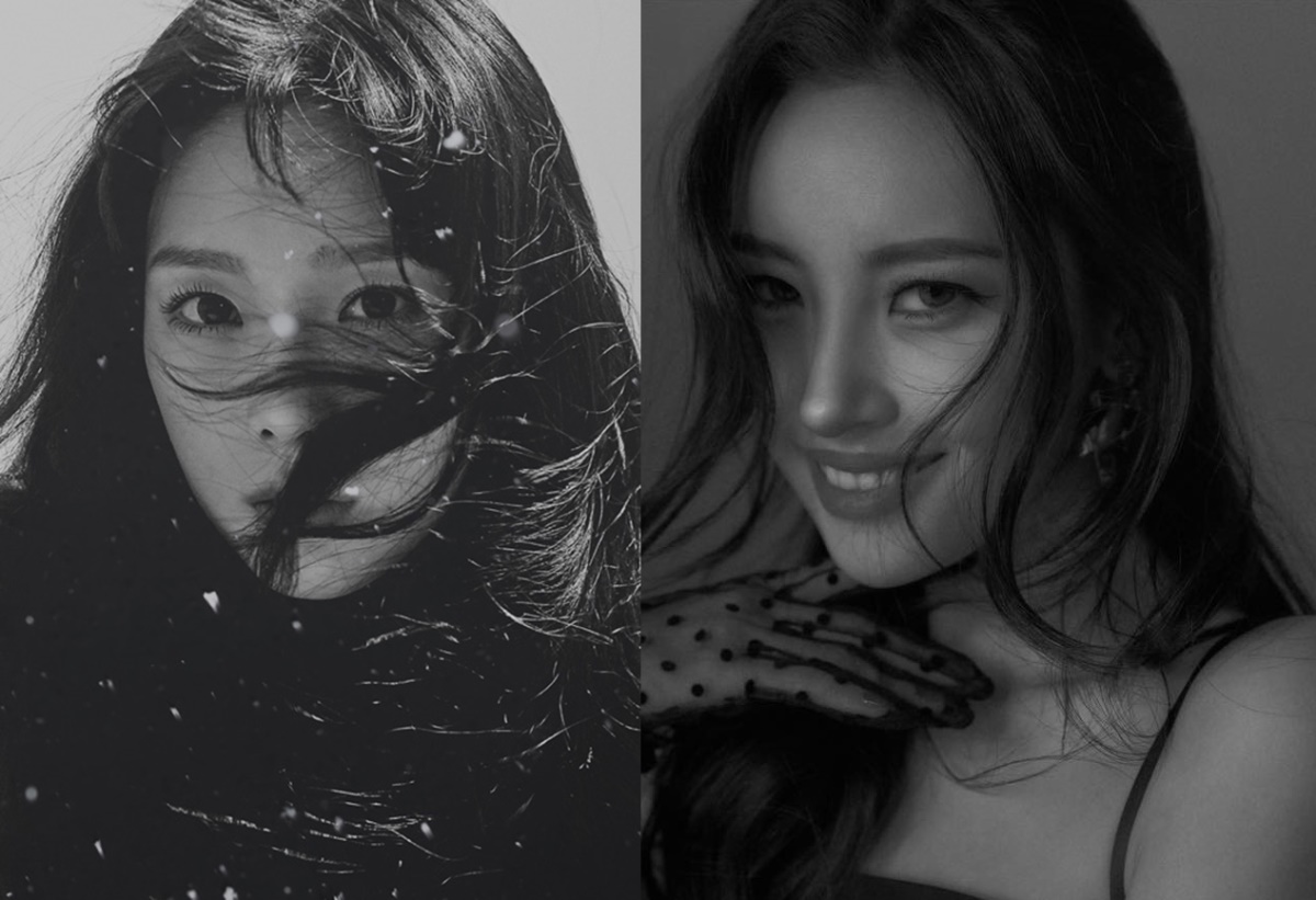 Taeyeon (S.M. Entertainment) and Sunmi (Make Us Entertainment)