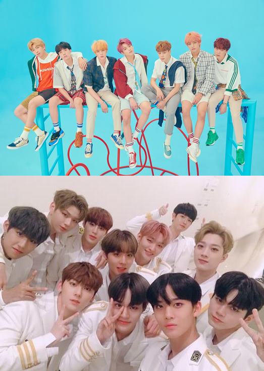 사진 출처=빅히트 엔터테인먼트, 워너원 SNS.