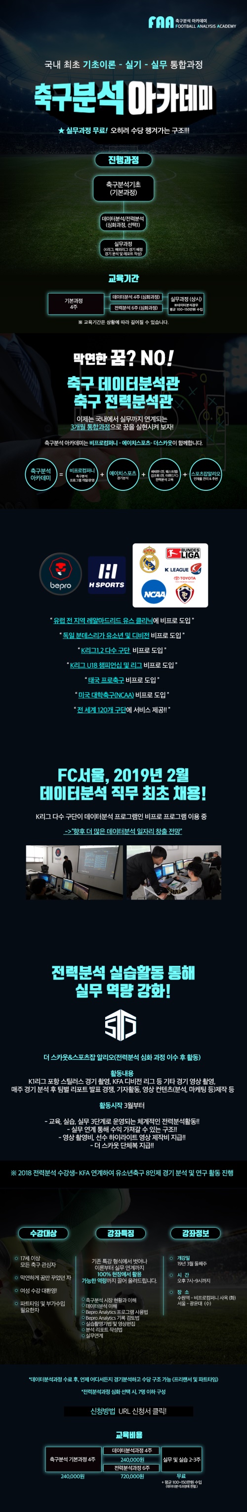 축구분석 아카데미 커리큘럼. [사진=스포츠잡 알리오]
