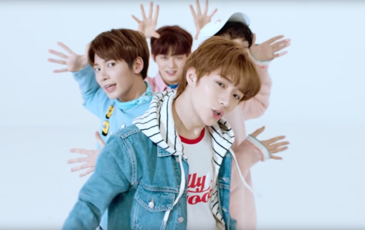 Tomorrow X Together members Soobin, Yeonjun, Taehyun, Hueningkai, and Beomgyu in the debut trailer for Crown released by Big Hit Entertainment