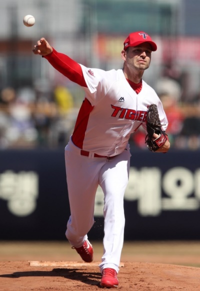 기아의 제이콥 터너는 혹독한 KBO 데뷔전을 치렀다. [사진=KIA]
