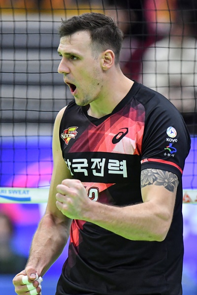 지난 14일 대한항공전, 득점에 성공한 가빈. [사진=KOVO]