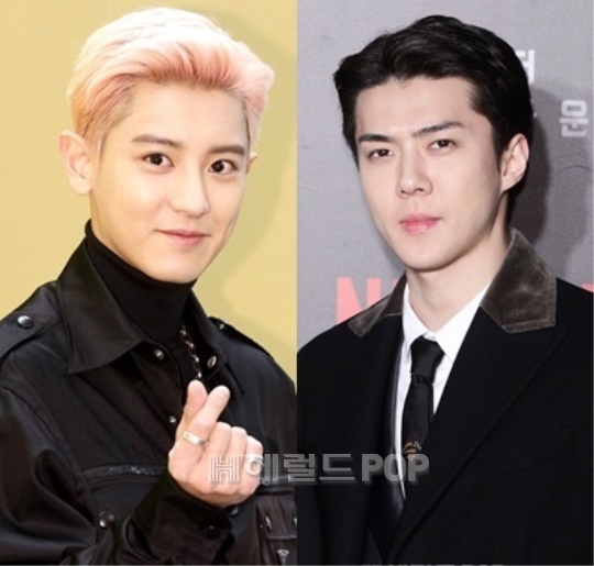 엑소 찬열, 세훈/사진=황지은 기자